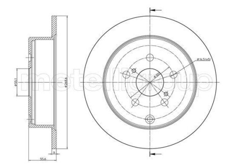 Тормозной диск задний невентилируемый Metelli 23-1063C