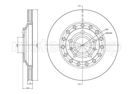 Тормозной диск задний вентилируемый Metelli 23-1121C