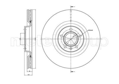 Тормозной диск передний вентилируемый Metelli 23-1400C