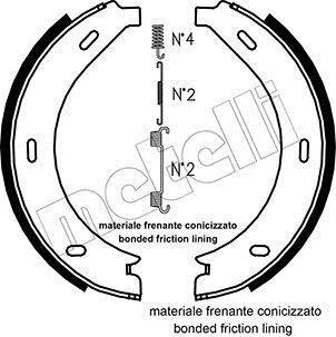 Колодки ручника MB Vito (W638) 96-03 (180x20) (з пружинками) Metelli 53-0236K
