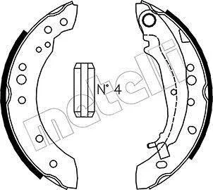 Колодки гальмівні (задні) Smart ForFour 04-06/Mitsubishi Colt 04-12 (барабанні) (203.2x39) Metelli 53-0266