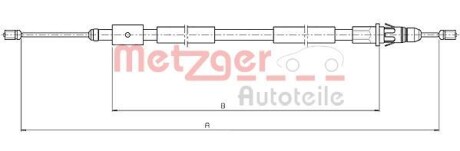 Трос ручника, левый METZGER 10.4657