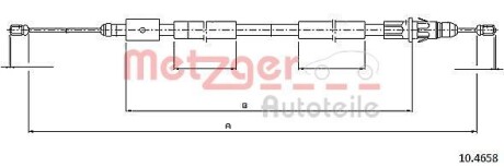 Трос ручника, правый METZGER 10.4658