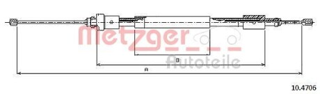 Трос ручника METZGER 10.4706