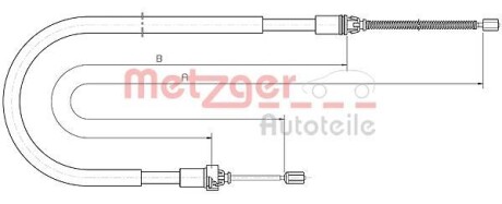 Трос ручника METZGER 10.6033