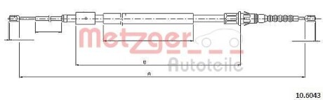 Трос ручника METZGER 10.6043