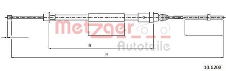 Трос ручника METZGER 10.6203