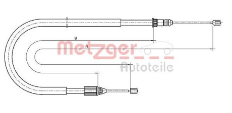 Трос ручника, правый METZGER 10.6698