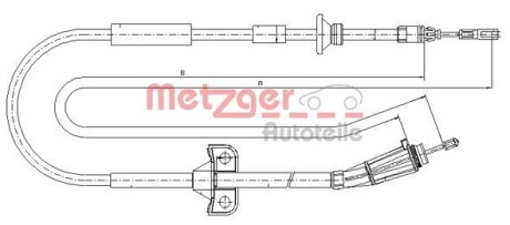 Трос ручника METZGER 10.8185