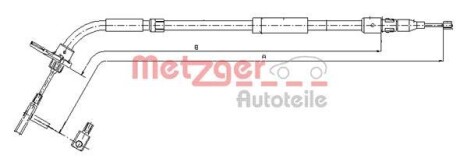 Трос ручника METZGER 10.9334