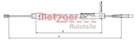 Трос ручника, левый METZGER 10.9434