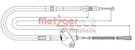 Трос ручника METZGER 10.9871