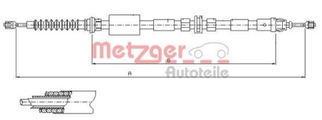 Трос ручника METZGER 11.5511