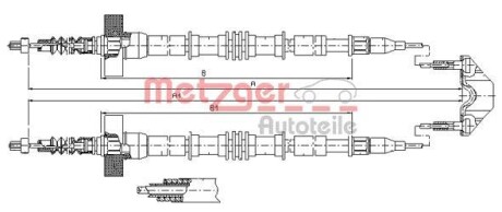 Трос ручника METZGER 11.5861