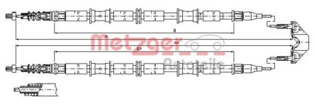 Трос ручника METZGER 11.5864