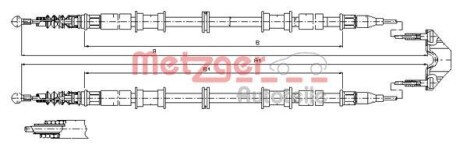 Трос ручника METZGER 11.5866