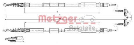 Трос ручника METZGER 11.5867