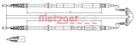 Трос ручника METZGER 11.5950