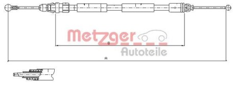 Трос ручника, правый METZGER 11.6808