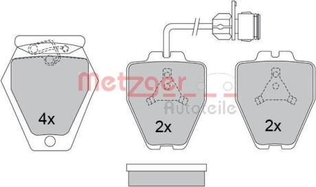 Тормозные колодки дисковые, комплект METZGER 1170280