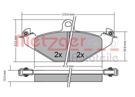 Тормозные колодки дисковые, комплект METZGER 1170362