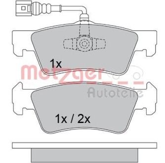 Тормозные колодки дисковые, комплект METZGER 1170560