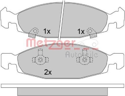 Тормозные колодки дисковые, комплект METZGER 1170631