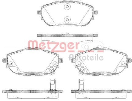 Тормозные колодки дисковые, комплект METZGER 1170797