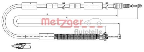 Трос ручника, правый METZGER 12.0706