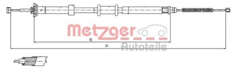 Трос ручника, правый METZGER 12.0724