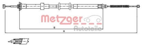 Трос ручника, левый METZGER 12.0725