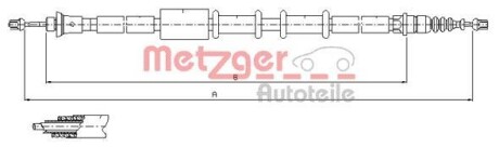 Трос ручника METZGER 1651.22