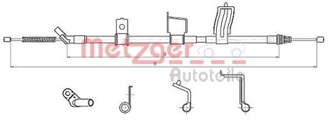 Трос ручника, правый METZGER 17.0330