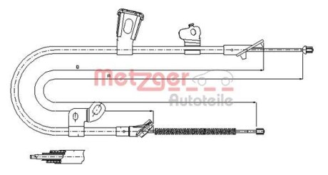 Трос ручника, левый METZGER 17.1078