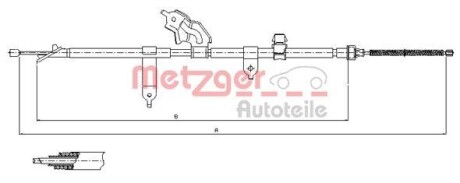 Трос ручника METZGER 17.1080