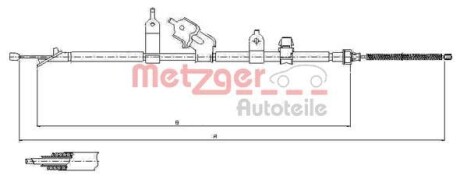 Трос ручника METZGER 17.1081