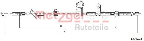 Трос ручника, правый METZGER 17.4224