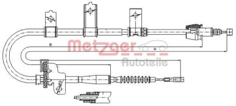 Трос ручника, левый METZGER 17.6021