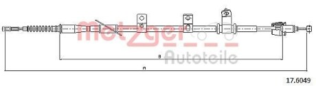 Трос ручника METZGER 17.6049