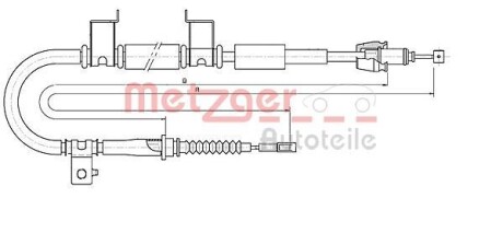 Трос ручника, правый METZGER 17.6053