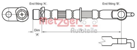 Тормозной шланг METZGER 4110002