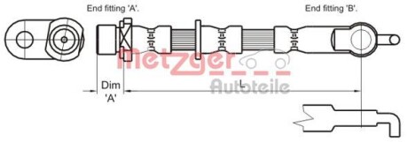 Тормозной шланг METZGER 4110007