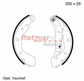 Колодки тормозные барабанные, комплект METZGER MG 563