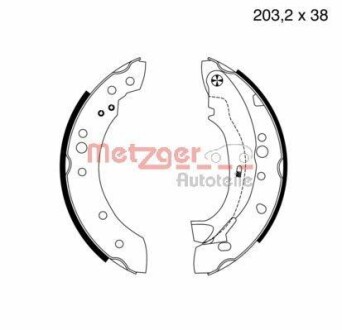 Колодки тормозные барабанные, комплект METZGER MG 961