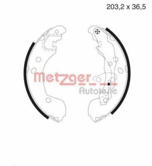 Колодки тормозные барабанные, комплект METZGER MG 985