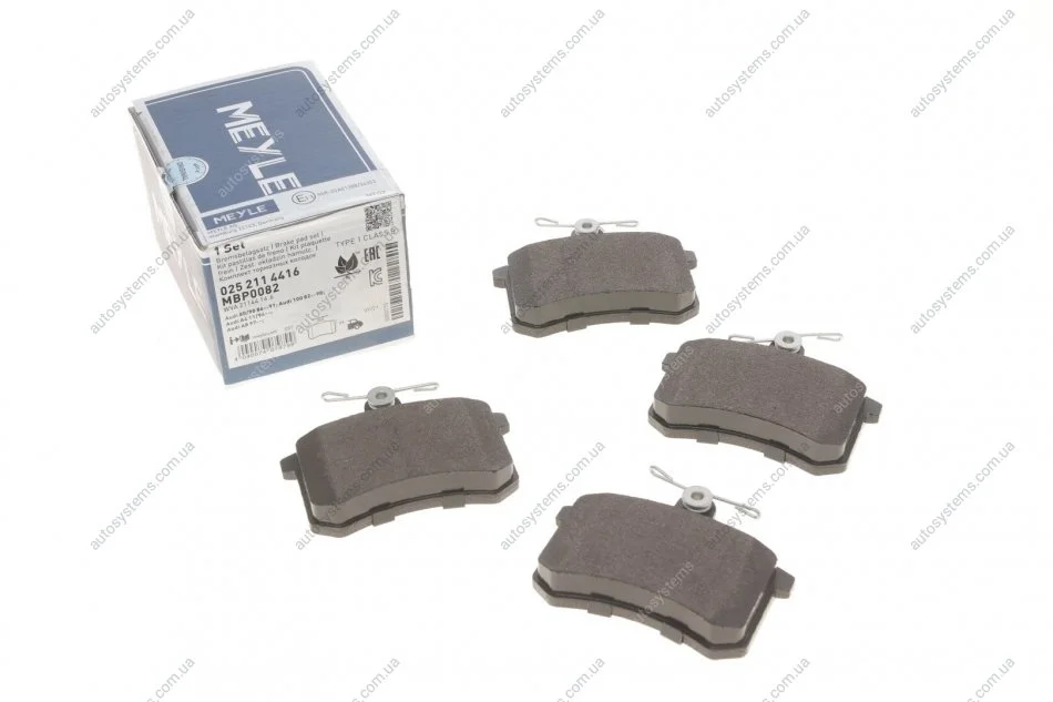 Колодки гальмівні (задні) Audi A4 -00/A6 -97 MEYLE 025 211 4416 (фото 1)