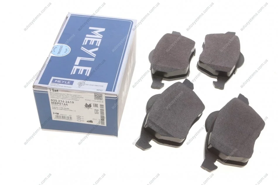 Колодки гальмівні (передні) Audi A4/VW Passat 1.6-2.8 95-01 MEYLE 025 216 2419 (фото 1)