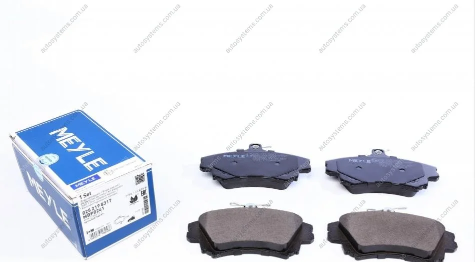 Колодки гальмівні (передні) Mitsubishi Carisma 95-06/Colt 04-13/Volvo V40/S40 95-06 MEYLE 025 219 8317 (фото 1)