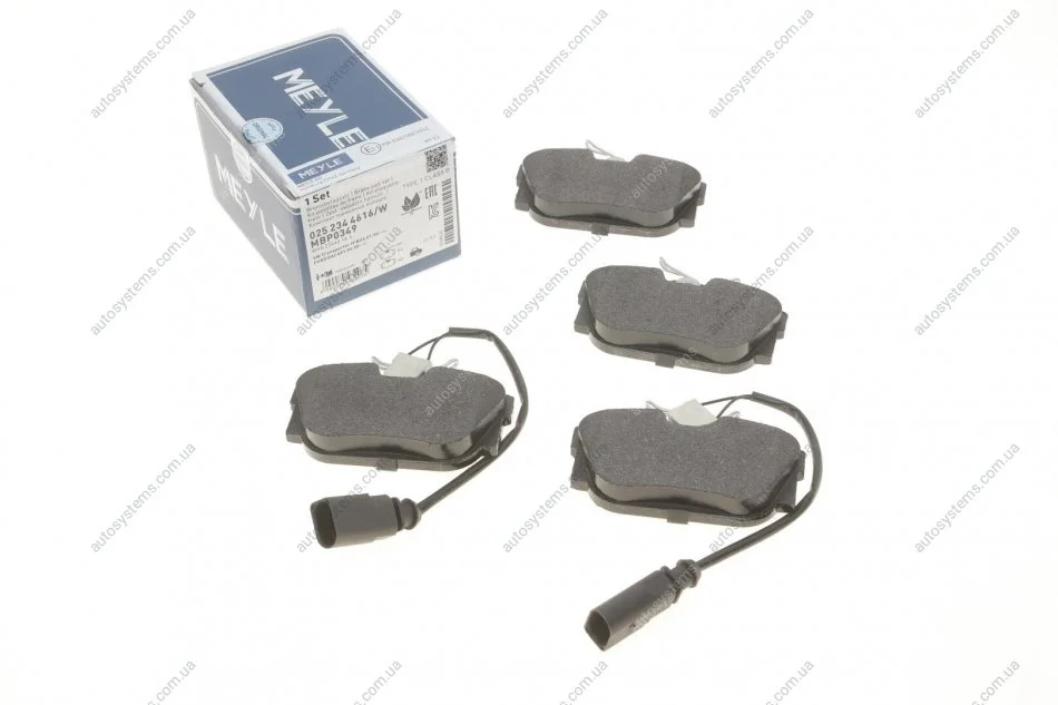 Колодки гальмівні (задні) VW T4 98-00- R16 (з датчиками) MEYLE 025 234 4616/W (фото 1)