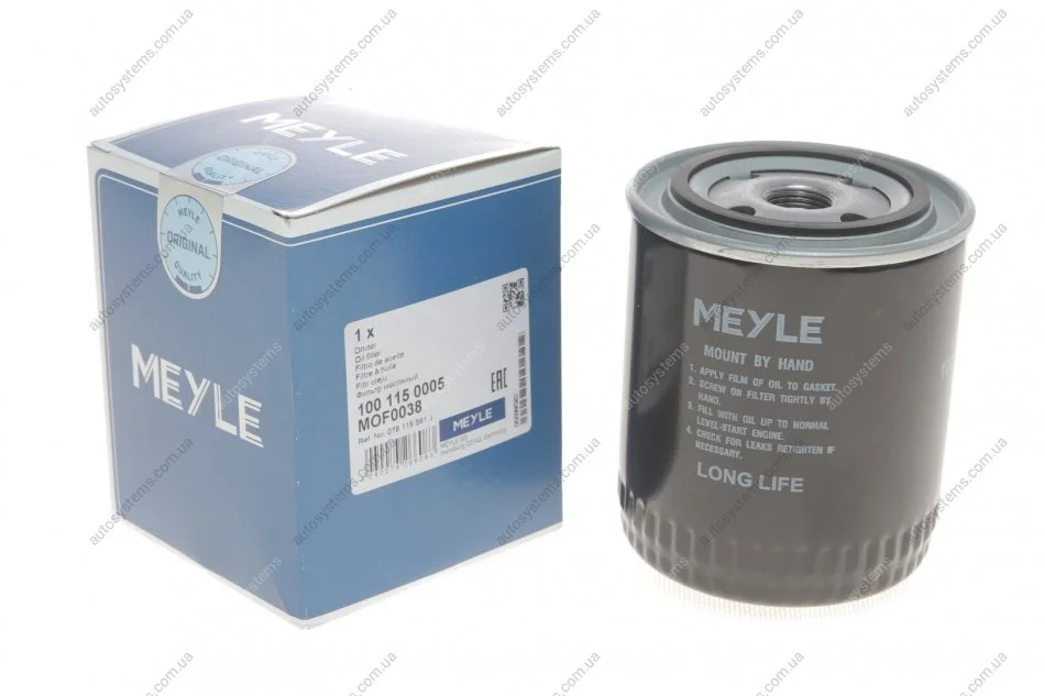 Фільтр масляний VW Passat/Audi A4/A6/A8 2.4-3.0 91-05 (h=114mm) MEYLE 100 115 0005 (фото 1)